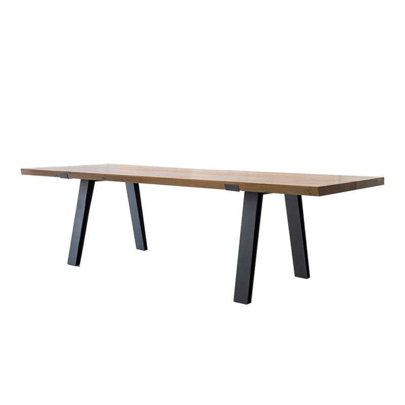 Rectangle Shape Industrial Style Table Solid Wood Fixed Table for Home Use Clearhalo ' dining_table' 'Dining Tables & Seating' 'Dining Tables' 'furn' 'furn_dining_table' 'Furniture' 'furniture_dining_table' 'Kitchen & Dining Furniture' 'kitchen&dining_furn' 'kitchen' 'kitchen_dining_table' 1200x1200_5097cf05-823a-4969-8461-94448c8fc50a
