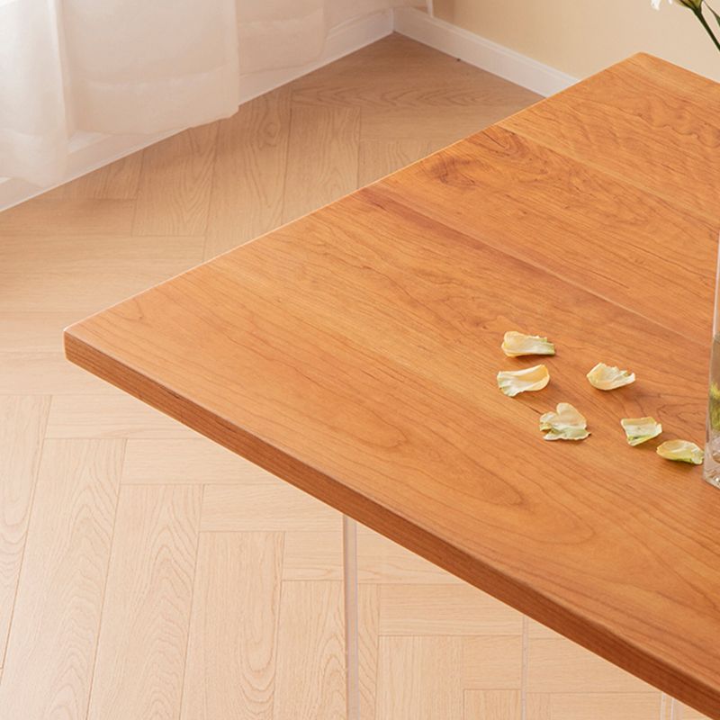 Cherry Wooden Solid Wood Dining Table Trestle Base Rectangle Dining Table