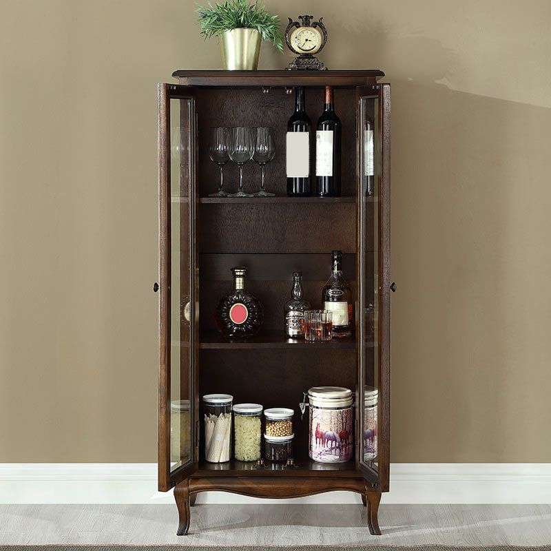 Tradizionale in legno in legno supporto per le porte in vetro mobile con porte con porte per sala da pranzo