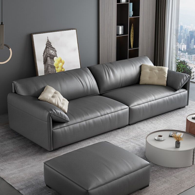 ステイン抵抗性のあるリビングルーム枕トップアーム標準グレーソファ