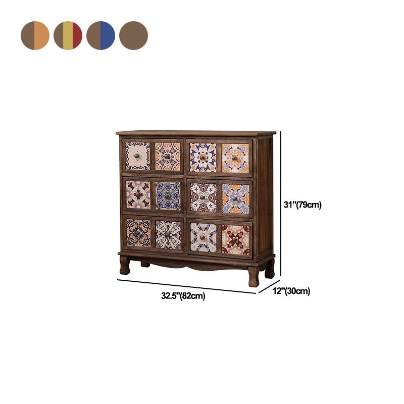 Cassa di lingerie da 12 "W torace in legno verticale con cassetti per la camera da letto