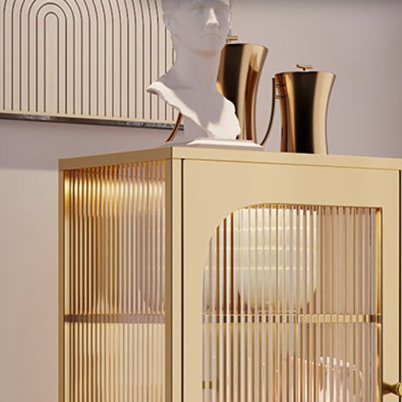 Glam Metal Curio Cabinet Glass Doors Hutch Buffet for Bedroom Clearhalo 'Display & China Cabinets' 'display_china_cabinets' 'furn' 'furn_display_china_cabinets' 'Furniture' 'Kitchen & Dining Furniture' 1200x1200_509b3edb-6765-436b-968b-ee5d70170792