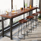 Industrial Indoor Bar Dining Table Metal and Wood Bar Wine Table Clearhalo 'Bar Furniture' 'Bar Tables' 'bar_tables' 'furn' 'furn_bar_tables' 'Furniture' 'Kitchen & Dining Furniture' 1200x1200_509bcfe4-dda1-4349-9cb1-c09c31e1d667