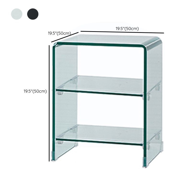 Moderno tavolo da tavolo da tavolo laterale in vetro quadrato in vetro per soggiorno