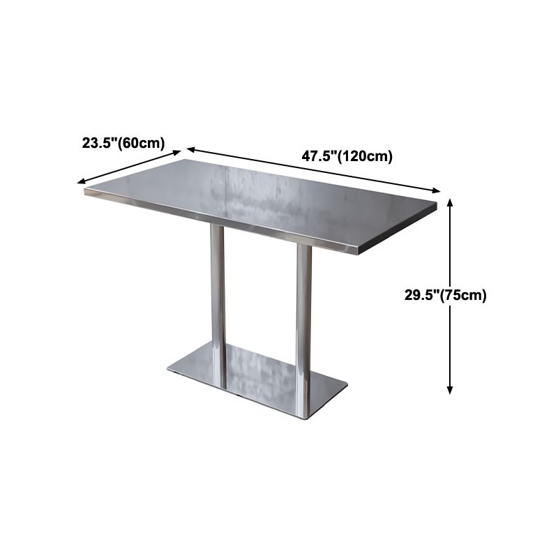 Industrial Style Dining Table Stainless Steel Dining Site Table for Home Clearhalo ' dining_table' 'Dining Tables & Seating' 'Dining Tables' 'furn' 'furn_dining_table' 'Furniture' 'furniture_dining_table' 'Kitchen & Dining Furniture' 'kitchen&dining_furn' 'kitchen' 'kitchen_dining_table' 1200x1200_509ed841-bd6d-493a-b967-f9c69645fa88