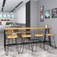 Pine Wood Bar Dining Table Rectangle Industrial Bar Table with Black Trestle Base Clearhalo 'Bar Furniture' 'Bar Tables' 'bar_tables' 'furn' 'furn_bar_tables' 'Furniture' 'furniture_bar_tables' 'Kitchen & Dining Furniture' 1200x1200_509eefc8-0257-4dcd-8490-f704816550a6