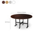 Modern Foldable Dining Table Round Wood Tabletop with Metal Legs