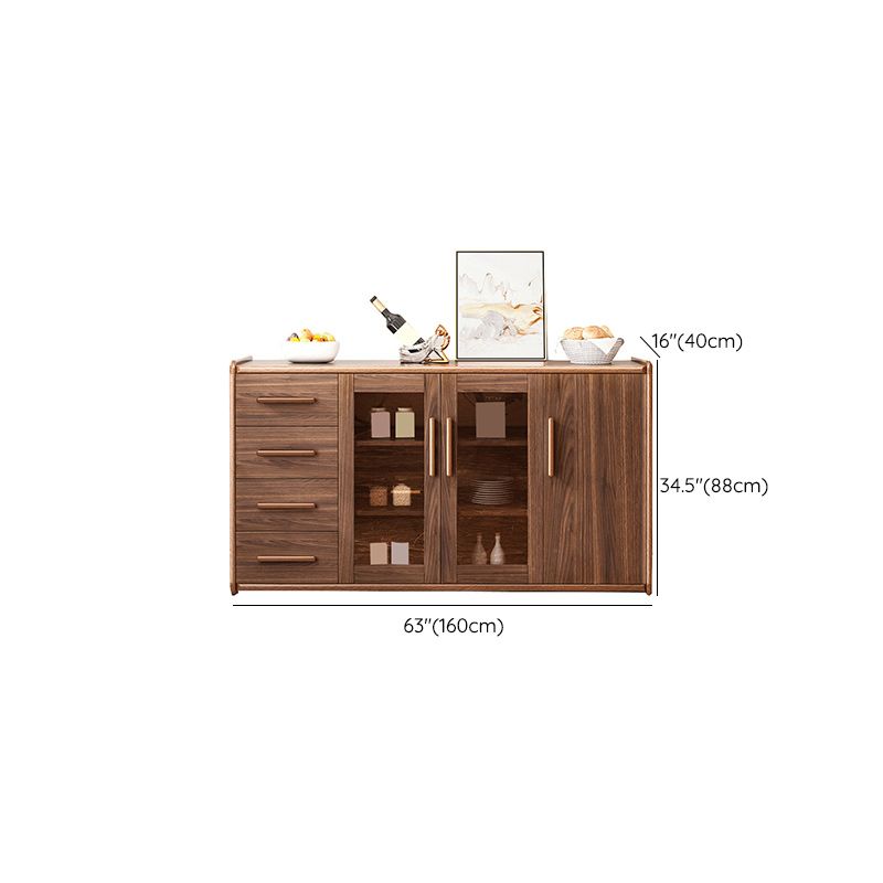 Moderne Sideboard Holzglas Türen Seitenbrett mit Schubladen und Schränken