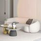 Contemporary Curved Sofa in White Sloped Arm Sofa for Living Room