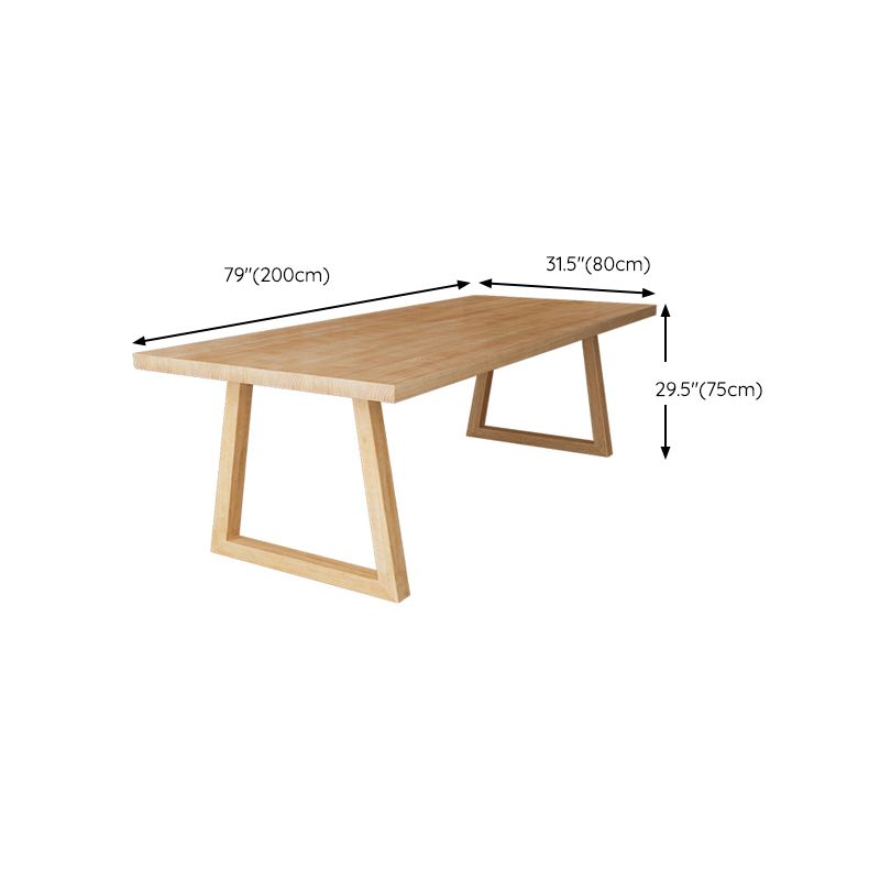 Bureau de bureau naturel contemporain Bureau d'écriture en bois massif rectangulaire