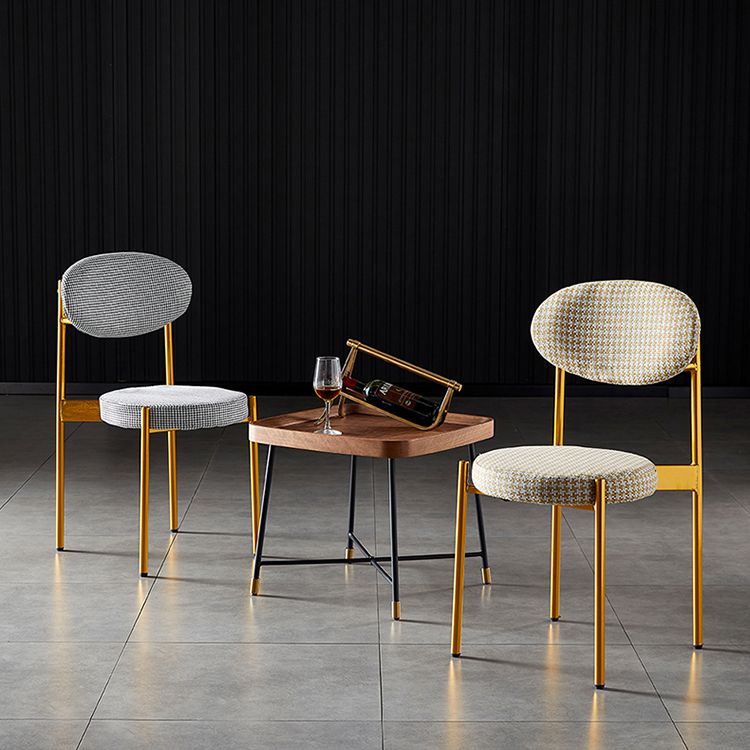 Glam Style Kitchen Dining Chair Metal Dining Armless Side Chairs Clearhalo ' kitchen&dining_furn' 'Dining Chairs' 'Dining Tables & Seating' 'dining_chair' 'furn' 'furn_dining_chair' 'Furniture' 'furniture_dining_chair' 'Kitchen & Dining Furniture' 'kitchen' 1200x1200_50a17e53-ae8a-47ea-8cf5-566089d0c00d