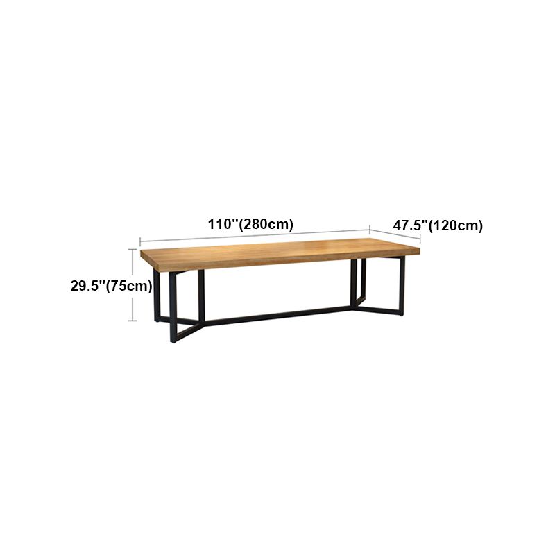 Solid Wood Dining Table Industrial Rectangle Dining Table with Black Frame Clearhalo ' dining_table' 'Dining Tables & Seating' 'Dining Tables' 'furn' 'furn_dining_table' 'Furniture' 'furniture_dining_table' 'Kitchen & Dining Furniture' 'kitchen&dining_furn' 'kitchen' 'kitchen_dining_table' 1200x1200_50a27c33-9d96-4513-b0e8-66edbf028753