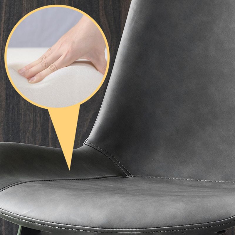 Modern Leather Side Chair Solid Back Dining Chair with Metal Base Clearhalo 'Dining Chairs' 'Dining Tables & Seating' 'dining_chair' 'furn' 'furn_dining_chair' 'Furniture' 'Kitchen & Dining Furniture' 1200x1200_50a2ce82-8385-48a2-84c0-6acd44c458c4