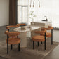 White Stone Top Dinette Table with Double Pedestal Modern Free Form Dining Table Clearhalo 'Dining Tables & Seating' 'Dining Tables' 'dining_table' 'furn' 'furn_dining_table' 'Furniture' 'Kitchen & Dining Furniture' 1200x1200_50a33314-84ba-407e-a369-e01c3026d2f1
