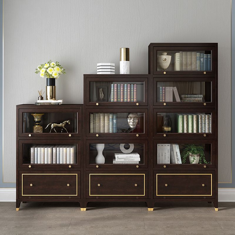 Vertical Glam Standard Bookcase Beech Closed Back Bookcase with Drawer Clearhalo 'Bookcases' 'furn' 'furn_bookcases' 'Furniture' 'Office Furniture' 1200x1200_50a54726-3e58-4f50-9548-8fd723ed346f