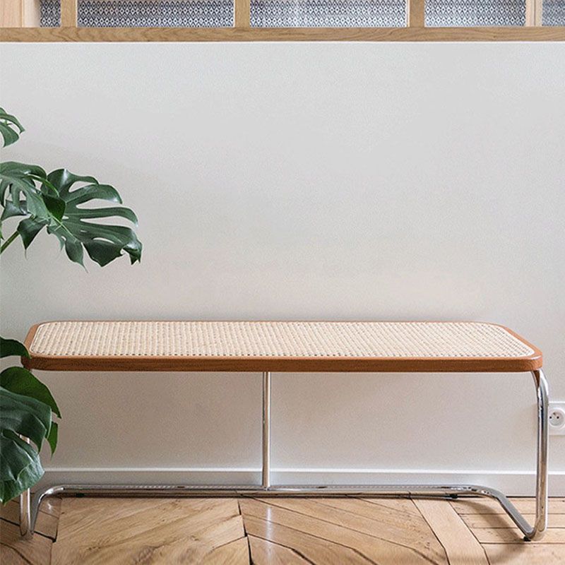 Banco di sedute ammortizzate tropicali in legno di legno e panca per la camera da letto con gambe