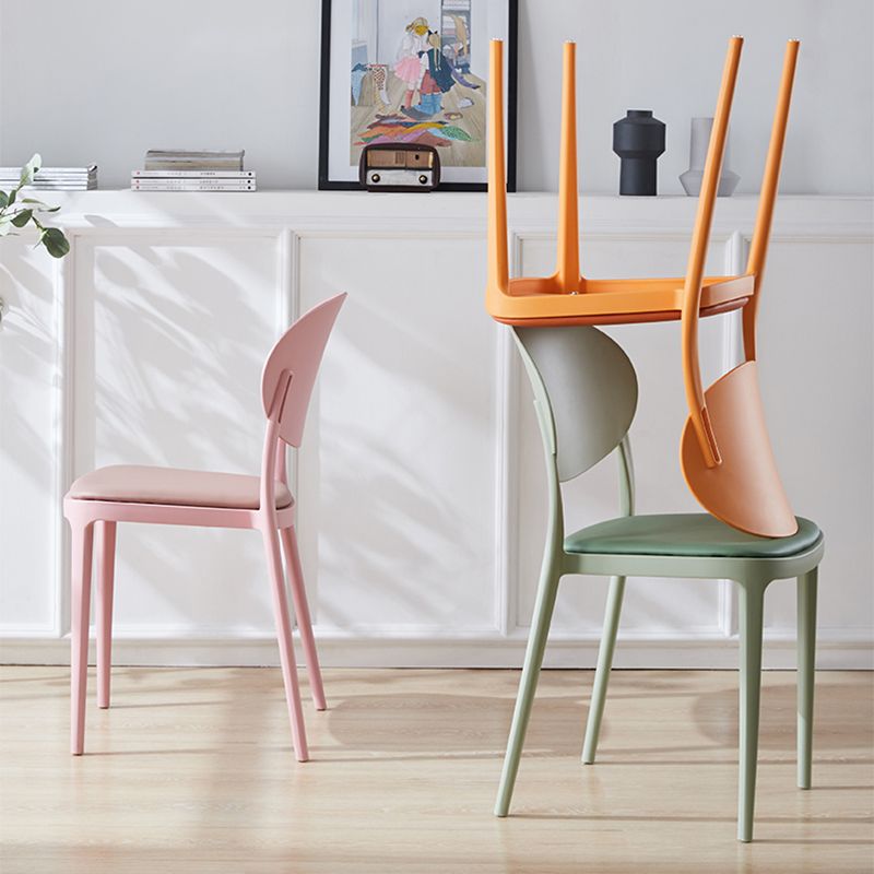 Scandinavian Plastic Restaurant Side Chair Open Back Matte Finish Dining Chair Clearhalo ' kitchen&dining_furn' 'Dining Chairs' 'Dining Tables & Seating' 'dining_chair' 'furn' 'furn_dining_chair' 'Furniture' 'furniture_dining_chair' 'Kitchen & Dining Furniture' 'kitchen' 1200x1200_50a62ac1-9883-4fb5-9a94-8e9ff3315ce2