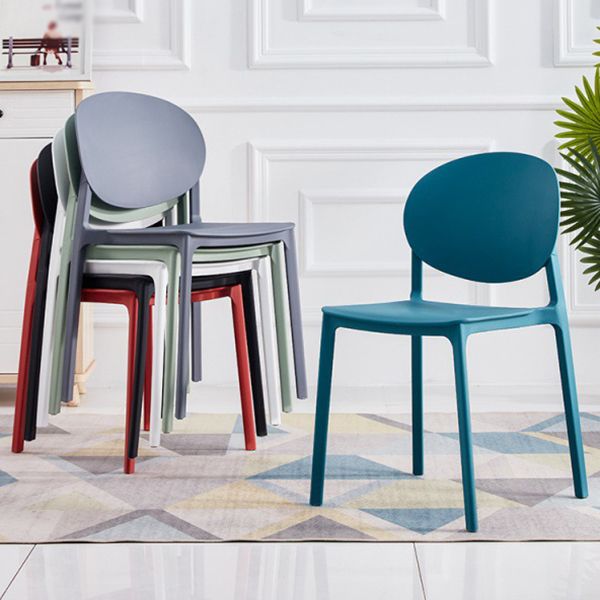 Scandinavian Plastic Armless Chair Open Back Dining Room Chair Clearhalo 'Dining Chairs' 'Dining Tables & Seating' 'dining_chair' 'furn' 'furn_dining_chair' 'Furniture' 'furniture_dining_chair' 'Kitchen & Dining Furniture' 1200x1200_50a6e38a-6781-4456-a63e-5f335bd10154