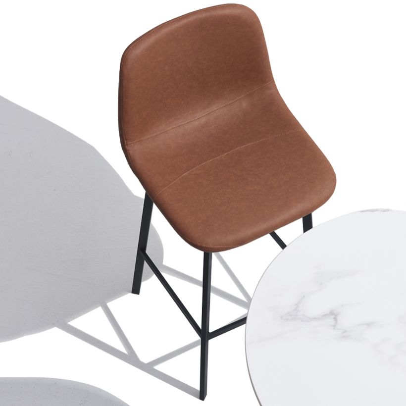 Contemporary Metal Leather Bar Stools Indoor Barstool with Iron Legs Clearhalo 'Bar Furniture' 'Bar Stools' 'bar_stools' 'furn' 'furn_bar_stools' 'furniture_bar_stools' 'Kitchen & Dining Furniture' 'kitchen&dining_furn' 'kitchen' 'kitchen_furn' Furniture' 1200x1200_50a76226-8b04-4c5c-b720-d46a7fc3e332