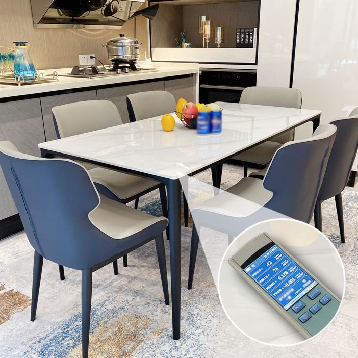 Sintered Stone White Dining Table Industrial 4 Legs Table for Dining Room Clearhalo ' dining_table' 'Dining Tables & Seating' 'Dining Tables' 'furn' 'furn_dining_table' 'Furniture' 'furniture_dining_table' 'Kitchen & Dining Furniture' 'kitchen&dining_furn' 'kitchen' 'kitchen_dining_table' 1200x1200_50ab1e52-8677-4911-9f92-6a42f313b002
