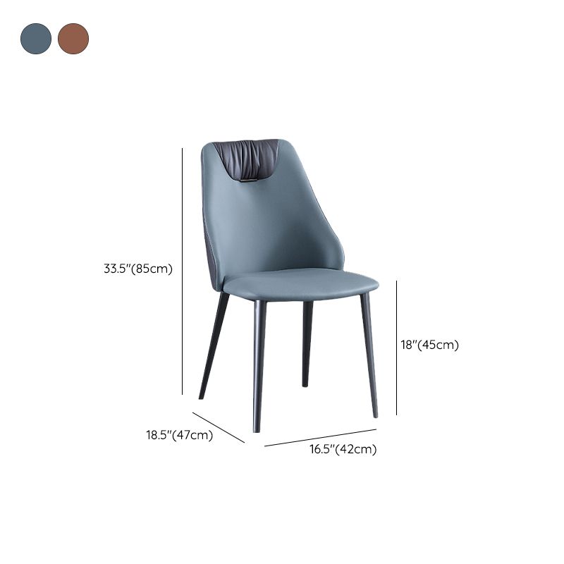 Industrial Style Faux Leather Chairs Armless Side Chairs with Metal Legs for Home Use Clearhalo 'Dining Chairs' 'Dining Tables & Seating' 'dining_chair' 'furn' 'furn_dining_chair' 'Furniture' 'Kitchen & Dining Furniture' 1200x1200_50ab28cd-ae4b-453b-bcec-792d2c87ccb5