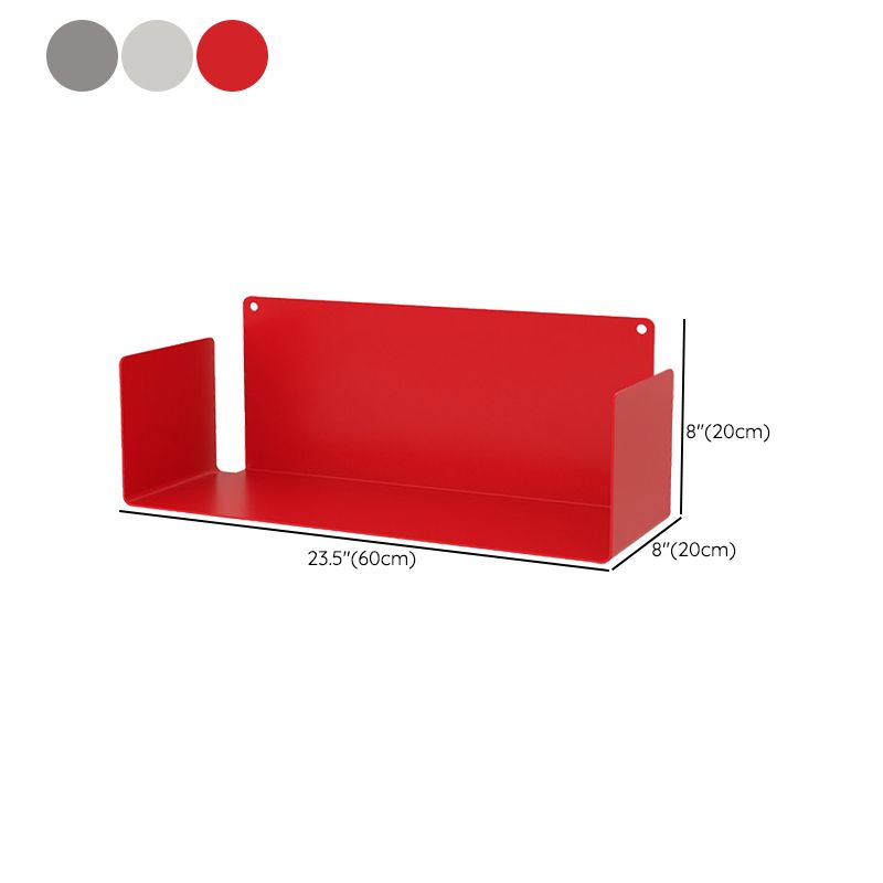 Metal Closed Back Bookshelf Contemporary Floating Bookcase with Shelves