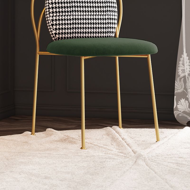 Glam Bedroom Solid Back Side Chair Velvet Matte Finish Dining Chair with Gold Leg Clearhalo ' kitchen&dining_furn' 'Dining Chairs' 'Dining Tables & Seating' 'dining_chair' 'furn' 'furn_dining_chair' 'Furniture' 'furniture_dining_chair' 'Kitchen & Dining Furniture' 'kitchen' 1200x1200_50aeb372-e2b5-4e53-94c3-9262460e8169