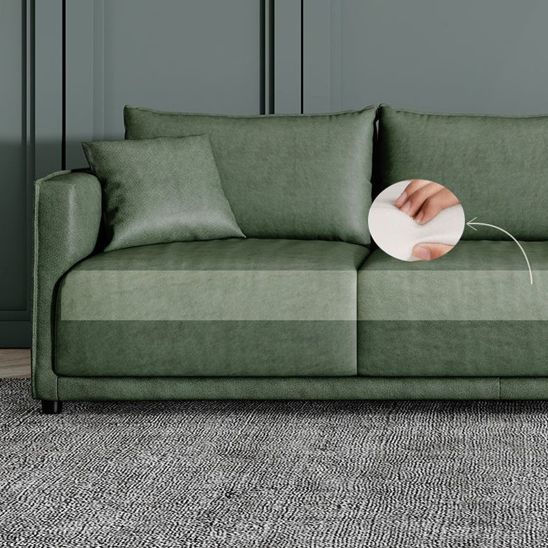 Contemporary Faux Leather Sofa with 3 Pillows Back for 3 People