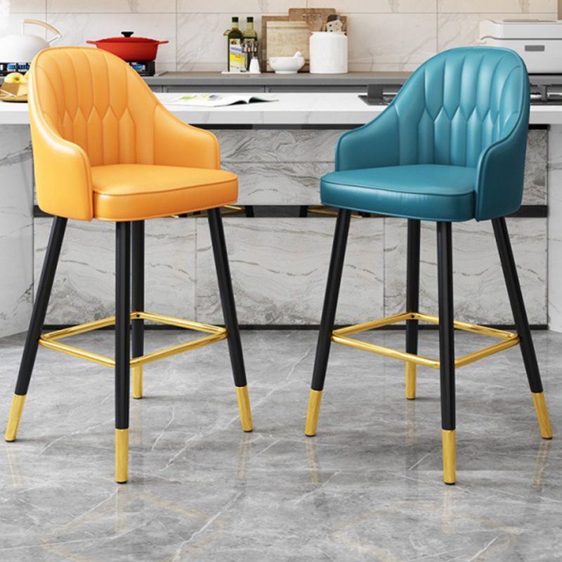 Modern Restaurant Armed Stool Matte Finish Leather Bar Stool Clearhalo 'Bar Furniture' 'Bar Stools' 'bar_stools' 'furn' 'furn_bar_stools' 'Furniture' 'Kitchen & Dining Furniture' 1200x1200_50b00aa0-53a2-482f-b144-de2ddf3a8d02