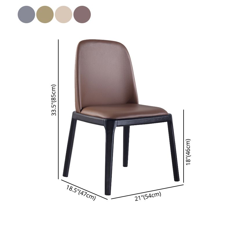 Industrial Ash Parsons Dining Chair Matte Finish Leather Side Chair (Set of 2) Clearhalo ' kitchen&dining_furn' 'Dining Chairs' 'Dining Tables & Seating' 'dining_chair' 'furn' 'furn_dining_chair' 'Furniture' 'furniture_dining_chair' 'Kitchen & Dining Furniture' 'kitchen' 1200x1200_50b12433-6874-42f8-b27d-312e958dc76c