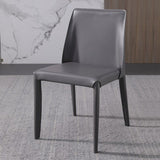Metal Modern Home Side Chair with Leather Legs Matte Finish Dining Chair for Kitchen