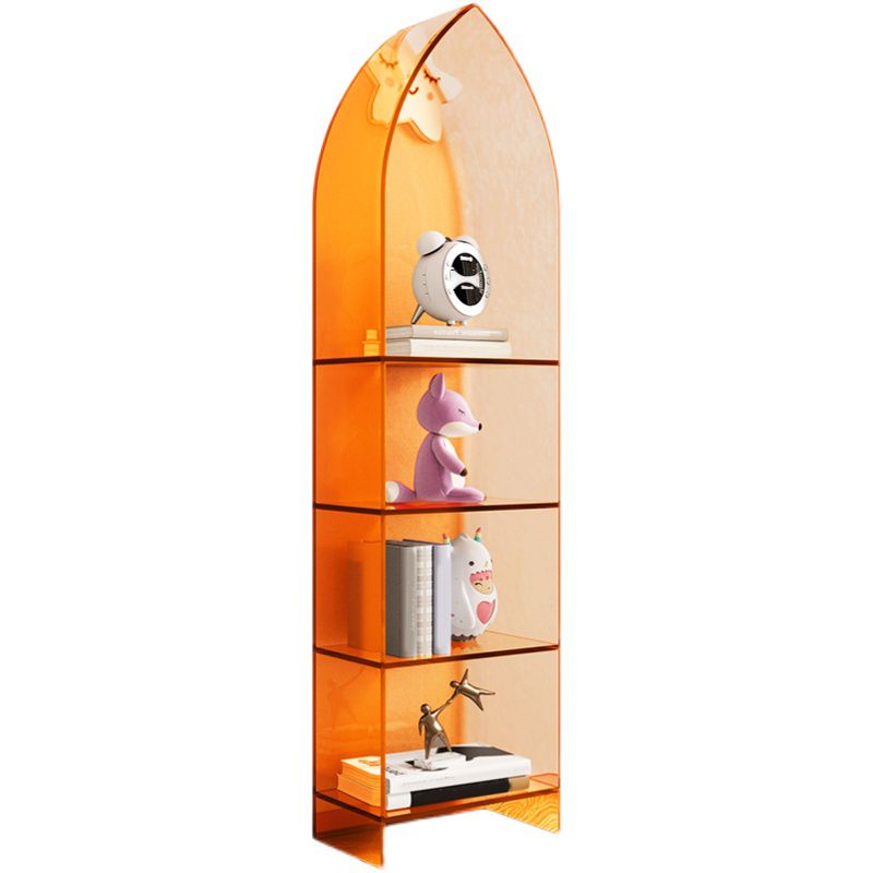 Modern Style Bookshelf Closed Back Standard Acrylic Bookcase with Shelves