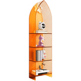 Modern Style Bookshelf Closed Back Standard Acrylic Bookcase with Shelves