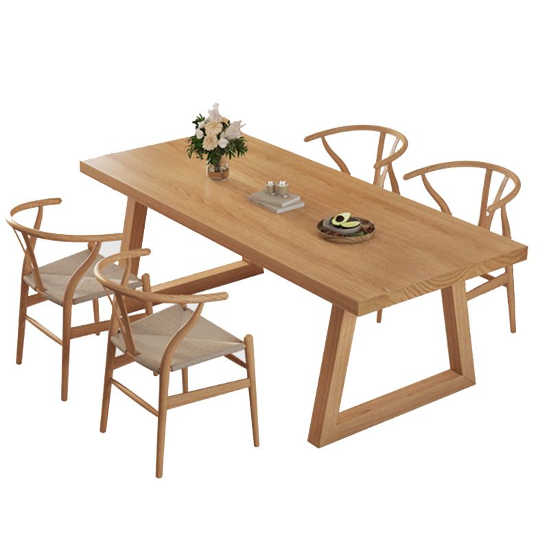 Moderne eetgelegenheid 1/3/4/5/6/7 PCS Massieve houten eettafel en stoelen in natuurlijk
