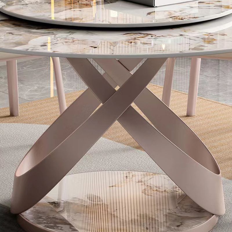 Nordic Glam Dining Round Table Dining Sintered Stone Table for Restaurant Clearhalo 'Dining Tables & Seating' 'Dining Tables' 'dining_table' 'furn' 'furn_dining_table' 'Furniture' 'furniture_dining_table' 'Kitchen & Dining Furniture' 'kitchen' 'kitchen_dining_table' 1200x1200_50b3a42a-b9f0-43fd-9864-f6ea5d4960a6