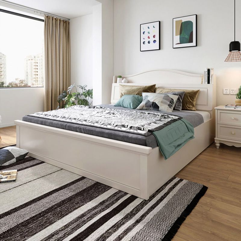 Modern Standard Bed Solid Color Bed Frame with Headboard and Footboard