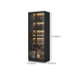 Black Floor Wine Rack Wooden Wine Bottle Rack for Living Room, without Lights