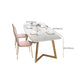 White - Gold Dining Room Dinner Kitchen Table Rectangle Dining Table