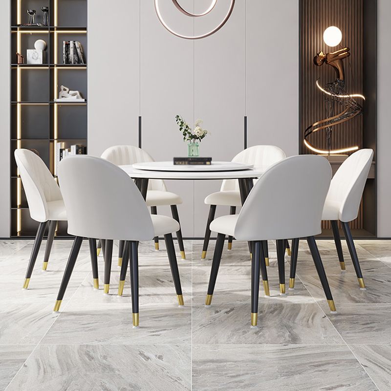 1/4/7 Pcs Metal Modern Dining Room Set with Round Table Dining Set Clearhalo 'Dining Room Sets' 'Dining Tables & Seating' 'dining_room_set' 'furn' 'furn_dining_room_set' 'Furniture' 'furniture_dining_room_set' 'Kitchen & Dining Furniture' 'kitchen&dining_furn' 'kitchen' 1200x1200_50b6f9e5-00f6-4e4c-95bc-33573e1c3a45