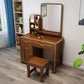 Make-up Vanity Standing Solid Wood Double Drawers Mirror Traditional Bedroom Clearhalo 'Bedroom Furniture' 'furn' 'furn_makeup_vanities' 'Furniture' 'Makeup Vanities' 'makeup_vanities' 1200x1200_50b7dfbd-6eff-4e4c-912b-63fb35c078d5