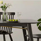 Moderna colección de comedores negros Base de trípode Mesa de comedor de madera maciza
