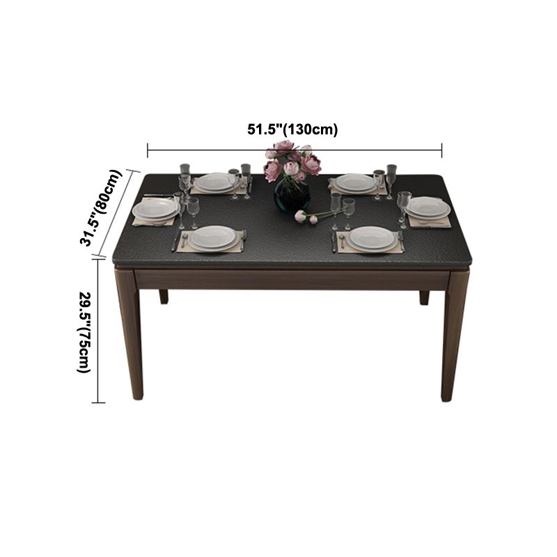 Sintered Stone Dining Table Mid-Century Modern Style 4 Legs Base Table for Dining Room Clearhalo ' dining_table' 'Dining Tables & Seating' 'Dining Tables' 'furn' 'furn_dining_table' 'Furniture' 'furniture_dining_table' 'Kitchen & Dining Furniture' 'kitchen&dining_furn' 'kitchen' 'kitchen_dining_table' 1200x1200_50b96cc2-61ab-41a9-b6de-2262dc00d8fc