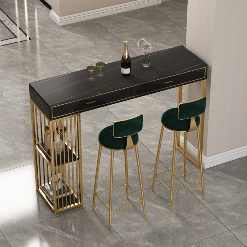 Stone Bar Table Set Glam Style Rectangle 1/3 Pieces Pub Table Set for Indoor Clearhalo 'Bar Furniture' 'furn' 'furn_home_bar_bar_sets' 'Furniture' 'Home Bars & Bar Sets' 'home_bar_bar_sets' 'Kitchen & Dining Furniture' 1200x1200_50ba4e95-a897-42ce-bd9b-d544ff3fda7e