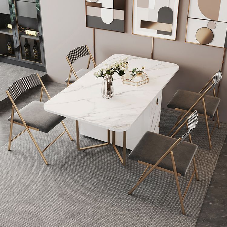 Rectangle Contemporary Sintered Stone Dining Room Set Foldable Dining Furniture for Restaurant Clearhalo 'Dining Room Sets' 'Dining Tables & Seating' 'dining_room_set' 'furn' 'furn_dining_room_set' 'Furniture' 'furniture_dining_room_set' 'Kitchen & Dining Furniture' 'kitchen&dining_furn' 'kitchen' 1200x1200_50bad6ee-f937-4745-8dfa-b641fdaf8e6e