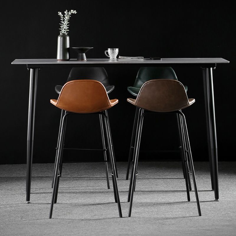 Industrial Style Bar Table Stone Rectangle Pub Table in Gray Clearhalo 'Bar Furniture' 'Bar Tables' 'bar_tables' 'furn' 'furn_bar_tables' 'Furniture' 'Kitchen & Dining Furniture' 1200x1200_50bb33cf-80ce-4329-b0a3-10d94ff8795c