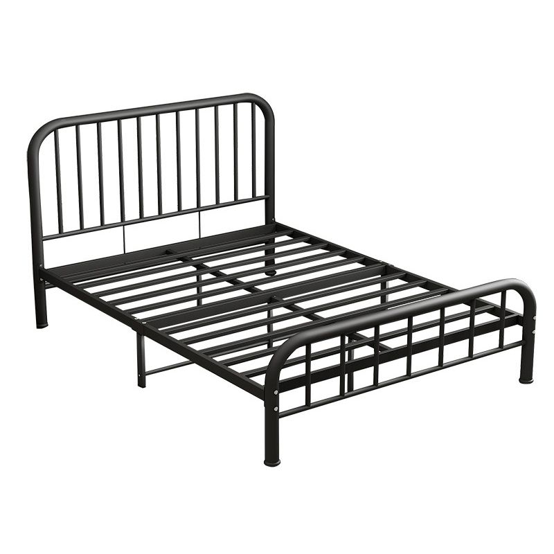 Metal de estilo moderno en cama de listones en blanco/negro con cabecera