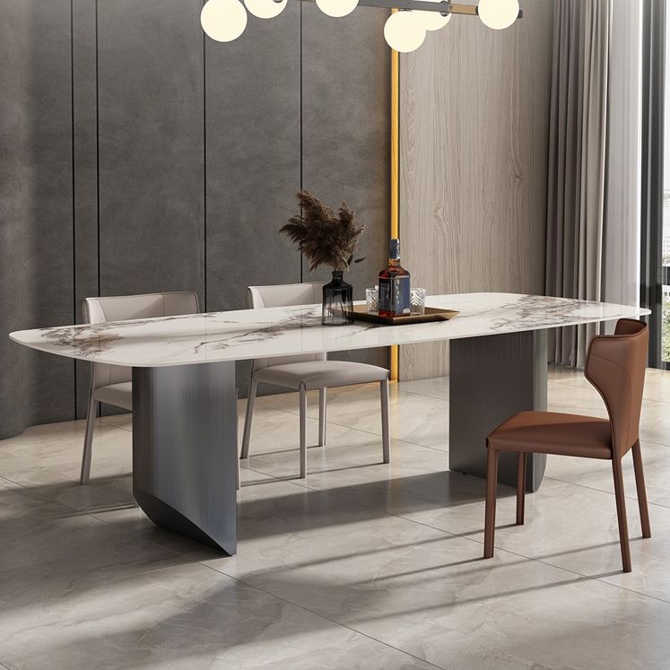 Modern Dining Set 1/4/5/7/8 Pieces with Wingback Chairs and Sintered Stone Dining Table