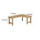 30 "H Modern Office Desk a forma L naturale scrittura in legno solido naturale