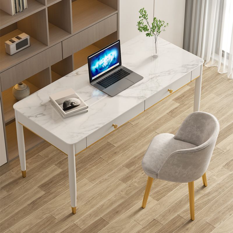 Rechteckiger zeitgenössischer Schreibtisch Stein Büro -Schreibtisch mit 1/2 Schubladen