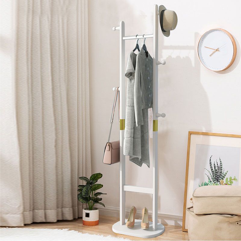 Eenvoudige stijl kleerhanger massief houten halboom met 5 haken